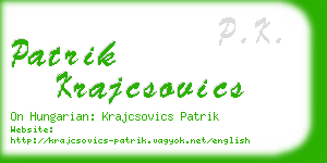 patrik krajcsovics business card